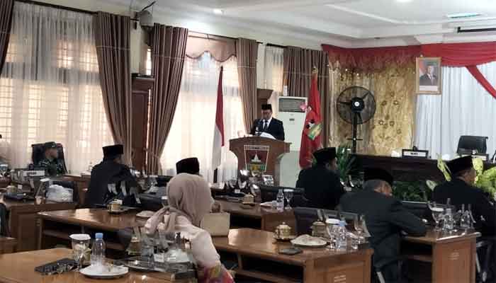 Tutup Tahun Sidang 2025-2026, DPRD Kota Bukittinggi Buka Tahun Sidang 2026-2027 3 Sambutan Wali Kota Bukittinggi, Ramlan Nurmatias.