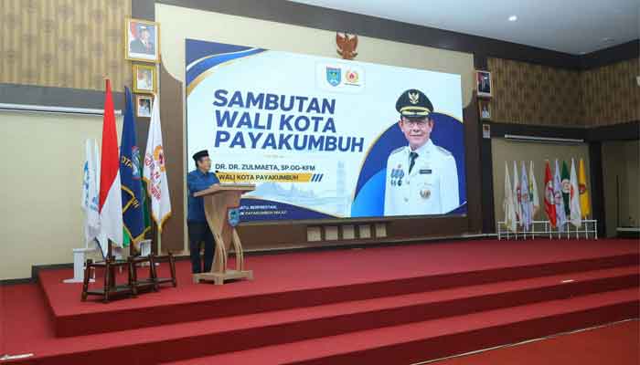 Wako Zulmaeta Dukung KONI Payakumbuh Bidik Prestasi Terbaik di Porprov 2026 1 Wako Zulmaeta berikan sambutan saat pelantikan Pengurus KONI Payakumbuh