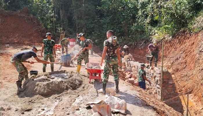 Progres Sasaran Fisik TMMD ke-129 Kodim 0306/50 Kota di Buluh Kasok Capai 77 Persen