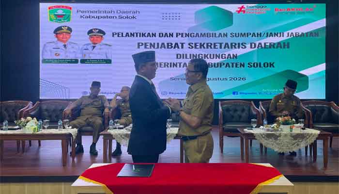 Sertijab Pj Sekdakab Solok dari Jefrizal kepada Masheri Yanda Boy