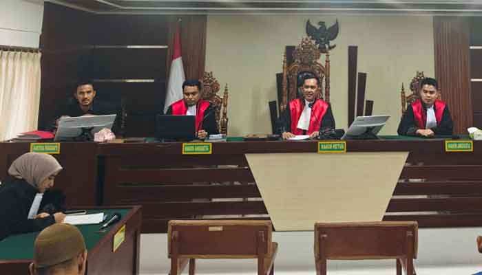 Suasana sidang kasus perjudian di Pengadilan Negeri Tanjung Pati
