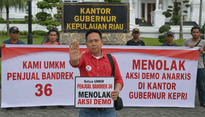 Ratusan Pelaku UMKM Taman Gurindam 12 Tanjungpinang Tolak Aksi Demo di Kantor Gubernur Kepri