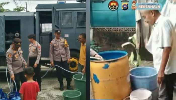 Saat Air Sulit Didapat, Polres Dharmasraya Datang Membawa Bantuan 1 Jajaran Polres Dharmasraya membawa bantuan air bersih untuk warga Jorong Ganting, Nagari Gunung Medan, Kecamatan Sitiung