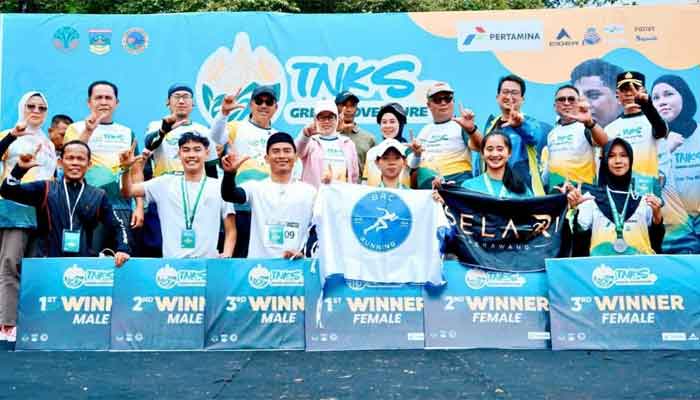Bupati Khairunas usai penyerahan hadiah Trail Run 7K di Visitor Center Bangun Rejo Kecamatan Sangir, kawasan Jalur Pendakian Gunung Kerinci via Solok Selatan