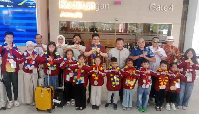 Penyambutan Atlet muda Tanjungpinang usai berlaga di Eng An Kiong Wushu Championship 2026 di Malang, Jawa Timur