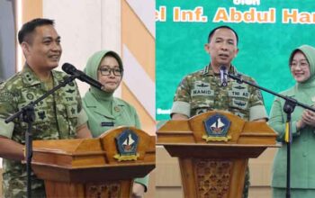 Lepas Sambut Komandan Kodim 0315/Tanjungpinang dari Kolonel Inf. Abdul Hamid (kanan) kepada Letkol Inf. Dicky Purwanto