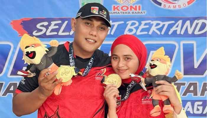 Suami Istri Ini Kawinkan Medali Emas Cabor Sambo untuk Bukittinggi pada Porprov Sumbar 2026 1 Suami Istri Husnul Amri dan Rezy Alvalery persembahkan Medali Emas Cabor Sambo untuk kontingen Bukittinggi pada Porprov Sumbar XVI tahun 2026