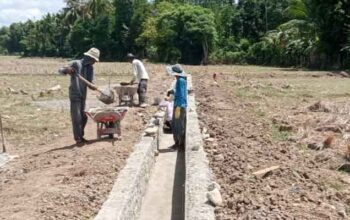 Pembangunan infrastruktur irigasi pertanian Banda Rambun di Nagari Sungai Batang, Kecamatan Tanjung Raya, Kabupaten Agam, Sumatera Barat
