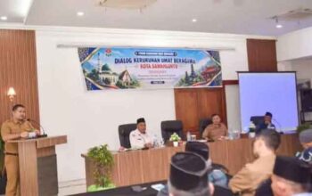 Wawako Jeffry Hibatullah saat membuka Dialog Kerukunan Umat Beragama yang digelar FKUB Kota Sawahlunto